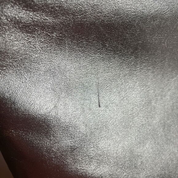 Vintage Rare Unique Metallic Berrita Italian Leather Purse Bag Gold Pockets Zip - Picture 15 of 16